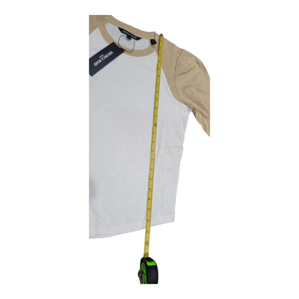 Veronica Beard White and Tan Long Sleeve Tee - Picture 6 of 14